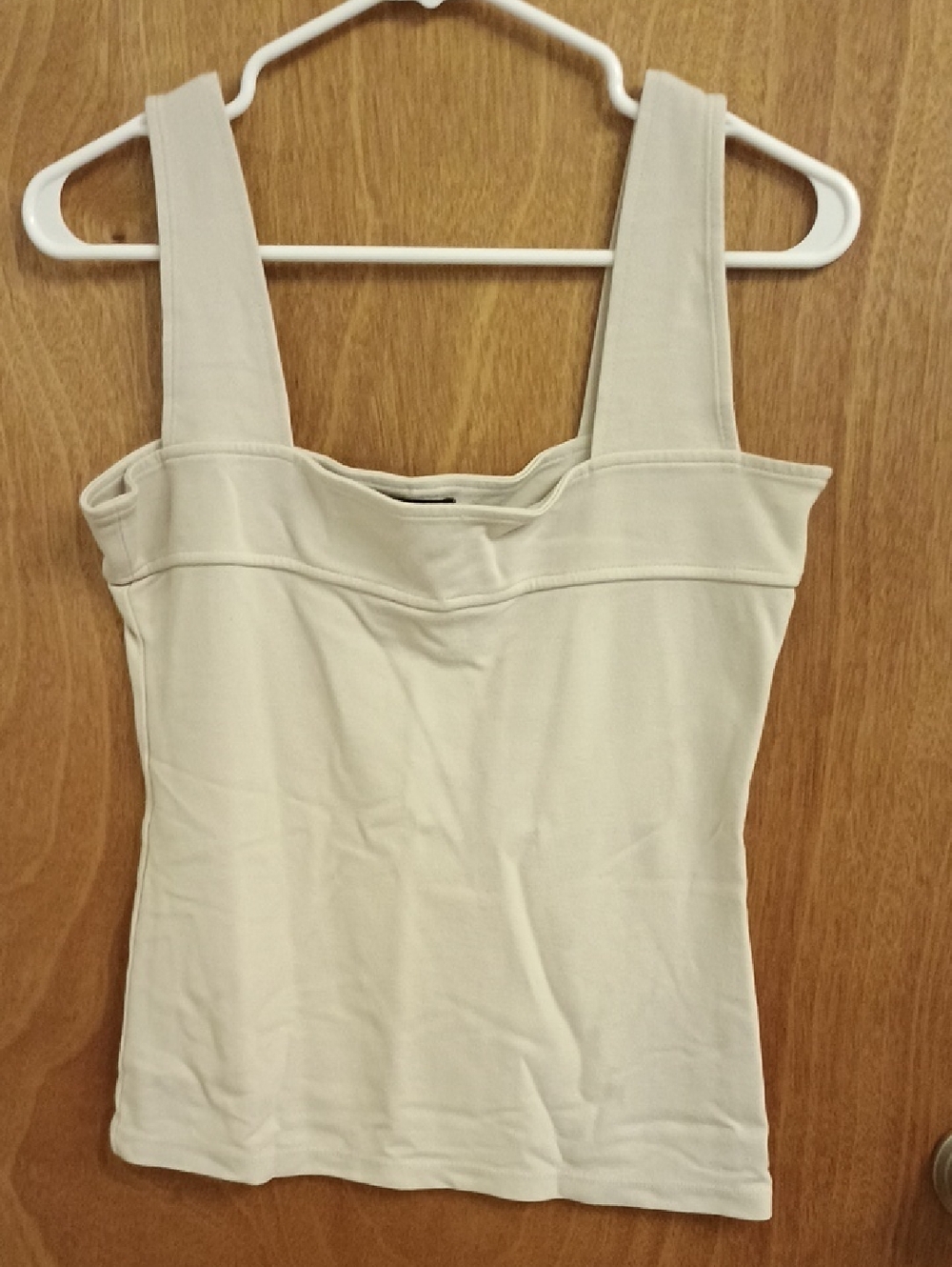 Isabel de Pedro Cream Square-Neck Tank Top